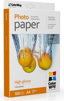 ColorWay А4 (100л) 200г/м2 Глянцевая фотобумага