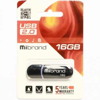 Флеш-пам'ять Mibrand Panther 16Gb Black USB2.0