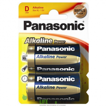 Батарейка PANASONIC Alkaline LR20 (2шт/уп) D