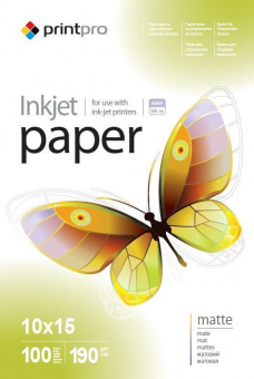 PrintPro 10x15 (100л) 190г/м2 матовая фотобумага
