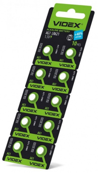 Батарейка Videx AG1 (LR621) Alkaline (10шт/уп) 1.5V