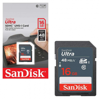 Карта памяти SanDisk Ulta SDHC 16GB Class 10 UHS-I 